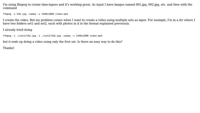 How to provide multiple input to ffmpeg? смотреть онлайн