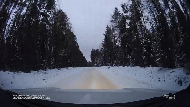 Дорога Архангельск-Онега ноябрь23, фактическое состояние дороги. хуже только под Прохоровкой в 43) смотреть онлайн