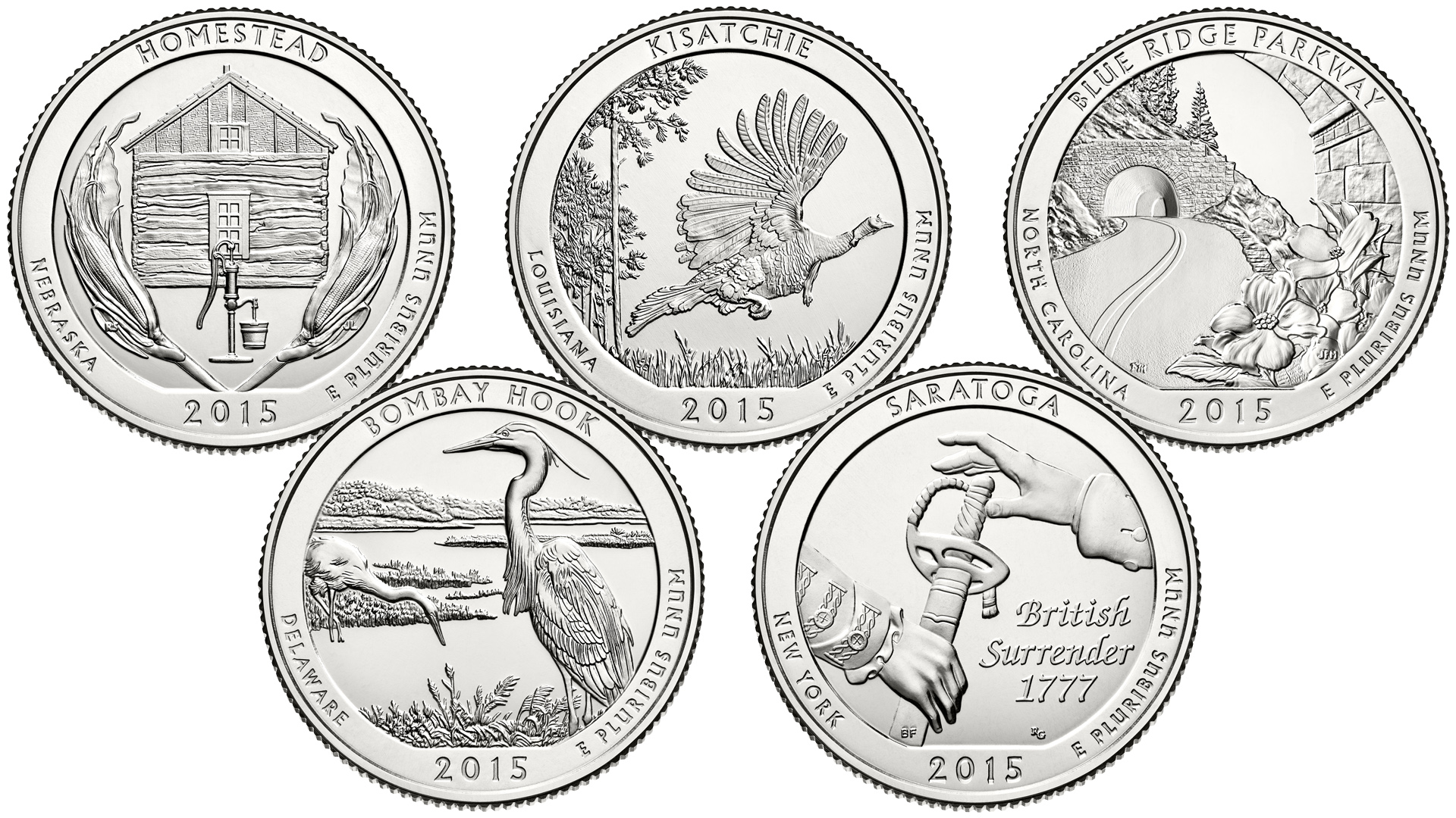 Монеты 25 центов из серии Прекрасная Америка выпуска 2015 года. смотреть онлайн