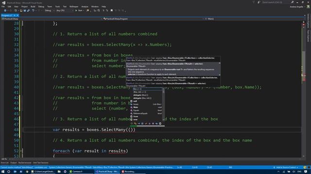 Practical C# - SelectMany in LINQ смотреть онлайн