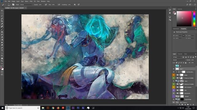 Program LeBlanc Watercolor Graphic Tutorial / Photoshop / FREE DOWNLOAD смотреть онлайн