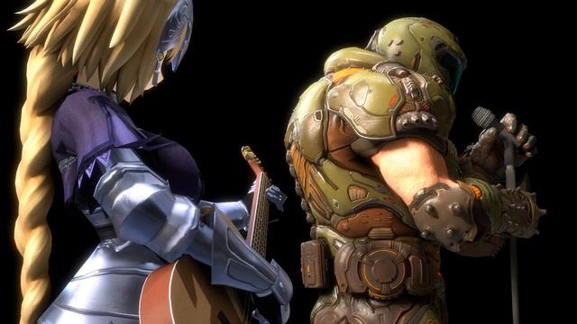 [SFM] Doomslayer And Jeanne Play Some Music And That's It