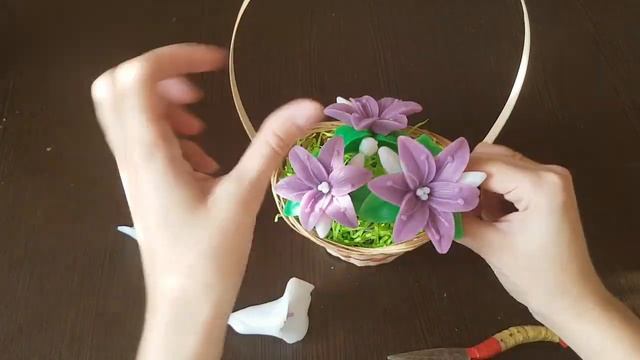 Букет из мыльных цветов в корзине ♥ Упаковка корзины ♥ Мыловарение смотреть онлайн