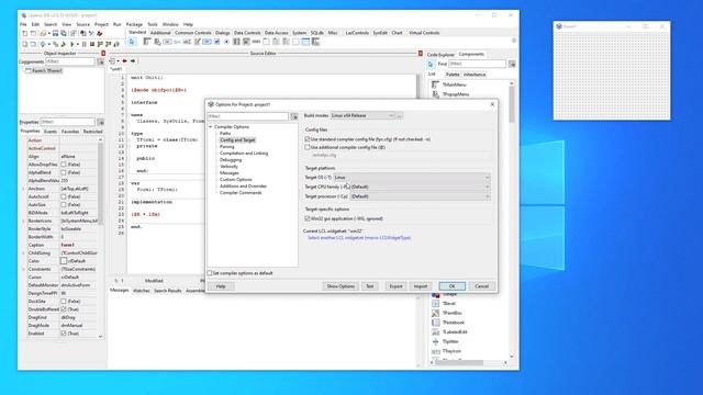 Lazarus build modes, cross compiling, and testing the app in a Linux virtual machine смотреть онлайн