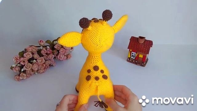 вязаный крючком  жираф, обзор игрушки по мастер-классу 
