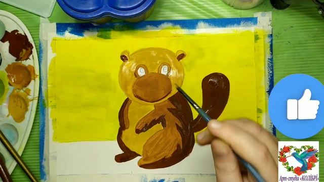 Рисуем бобра с детьми/Урок рисования смотреть онлайн