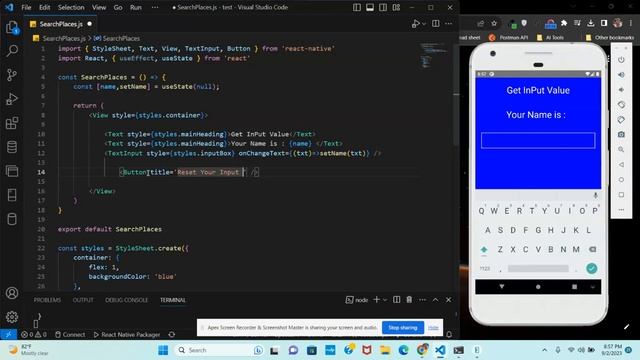 React Native Get Values of TextInput: Capturing User Input with onChangeText (Urdu/Hindi) смотреть онлайн