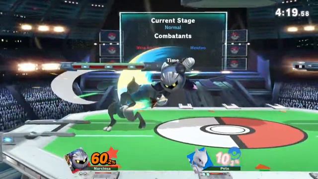 Narcissa (Meta Knight) vs Pete (Mewtwo) смотреть онлайн