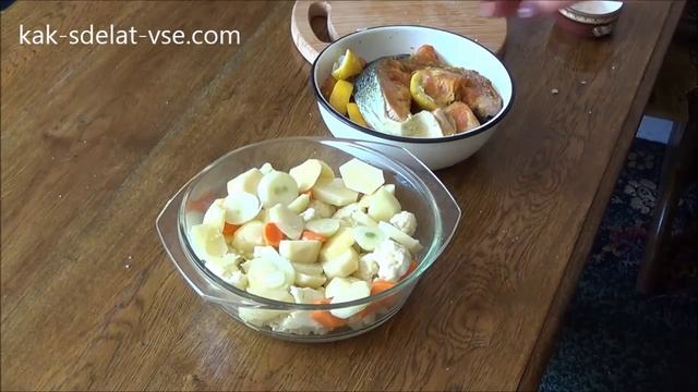 Рыба с овощами в духовке. Такую вкусную вы еще не ели. Семга в духовке. смотреть онлайн