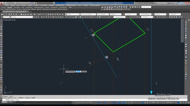 [Начертательная геометрия для "чайников" 1 курс] Определить расстояние от точки до плоскости смотреть онлайн