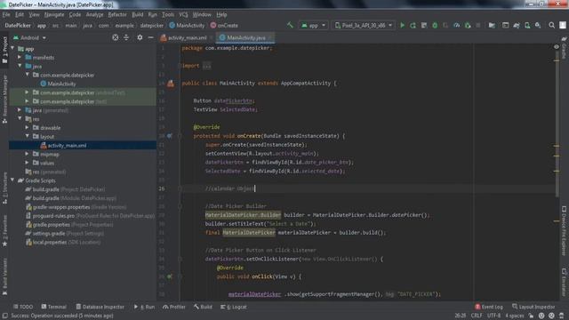 DatePicker Dialog in Android Studio || Android Studio Tutorial || Foxandroid смотреть онлайн
