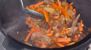 Узбекский плов. Самый вкусный рецепт плова из баранины в казане.
