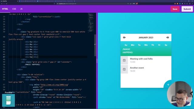 Building a calendar w/ JavaScript on iCodeThis смотреть онлайн