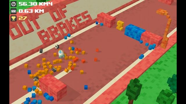 Игра Out of Brakes для Android: великолепная аркада в стиле minecraft смотреть онлайн