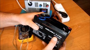 Зарядка гелевых AGM аккумуляторов лабораторным блоком, Вымпел 57. Для детских электромобилей.