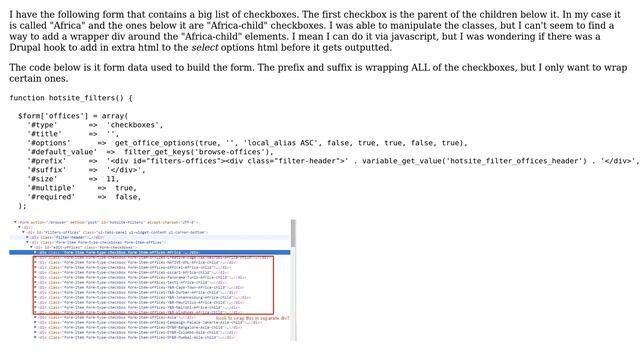 Drupal: How to wrap / manipulate element outputs on a form's checkboxes html? смотреть онлайн