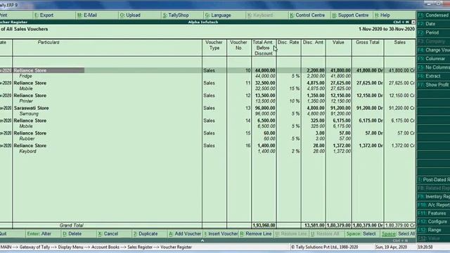 Tally Add On : Display Discount in Columnar Reports & Ledger Statement in Tally.ERP9 software. смотреть онлайн
