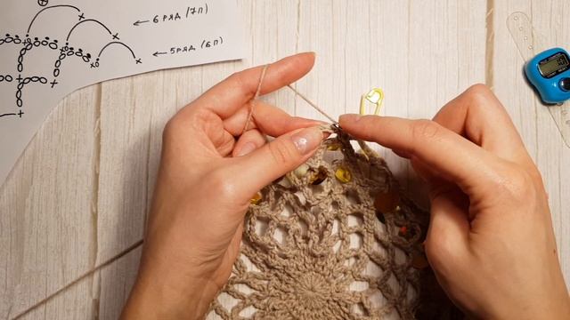 Авоська с Пайетками Вяжем крючком / Crochet Market Bag Pattern смотреть онлайн