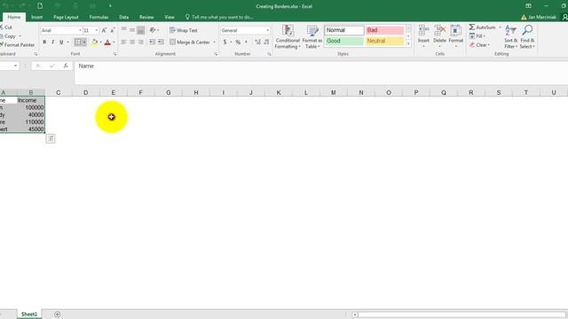 Creating Borders around Cells, Columns and Rows MS Excel 2016 смотреть онлайн