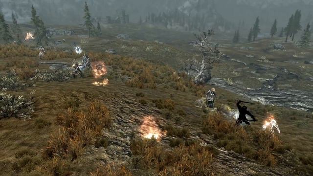 Skyrim Battles - A bunch of Followers vs The Sinister Seven 1/2 смотреть онлайн