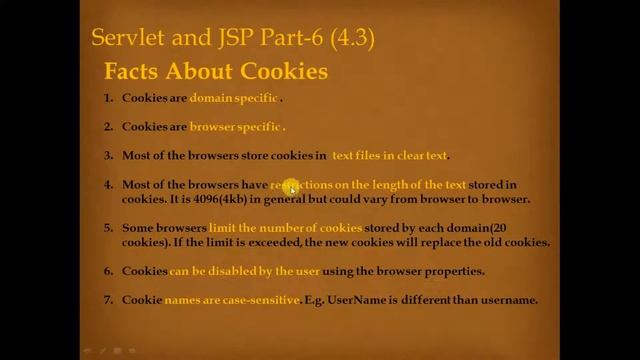 Servlet and JSP tutorial in hindi Part 6(4.3) Session Management Cookie (Some Facts) смотреть онлайн