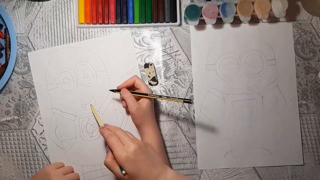 Рисуем миньона Стюарт. смотреть онлайн