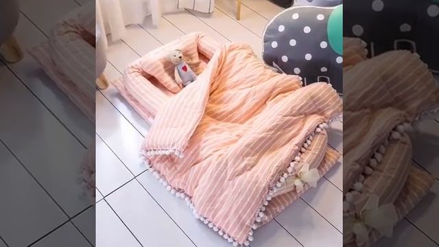 Переносная кроватка для новорожденных, мягкая хлопковая складная дорожная кровать детей, детская смотреть онлайн