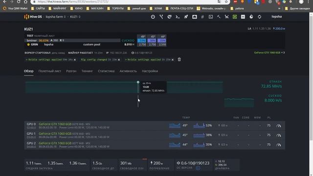 Майнинг Grin (GRIN) настройка hiveos 2.0 смотреть онлайн
