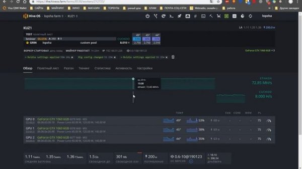 Майнинг Grin (GRIN) настройка hiveos 2.0