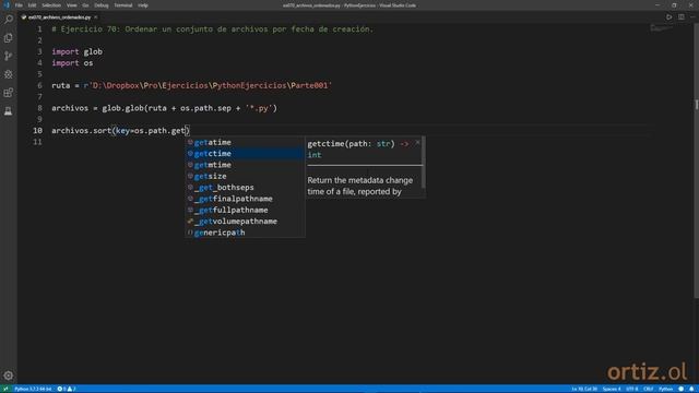 Python - Ejercicio 70: Ordenar un Conjunto de Archivos por Fecha de Creación смотреть онлайн