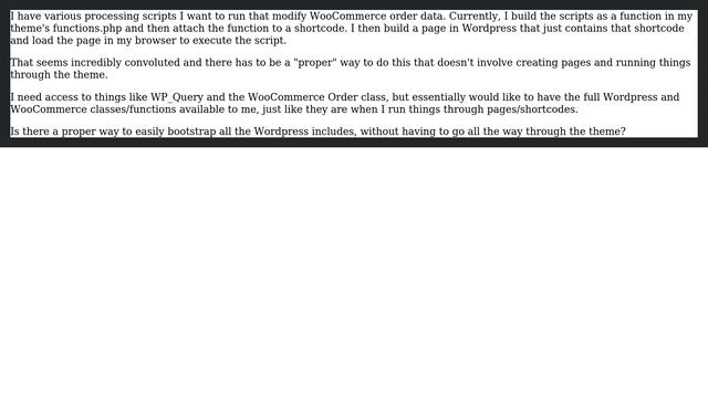 Wordpress: Writing scripts using Wordpress / WooCommerce classes? смотреть онлайн