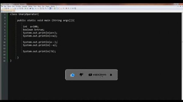 Unary Operators in Java (  Tamil )