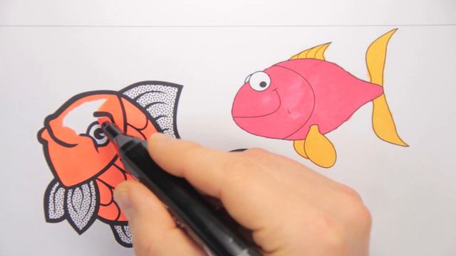 Coloring Fish, Coloring Red Fish, Coloring fish video, Coloring fish cartoon, Water coloring fish смотреть онлайн