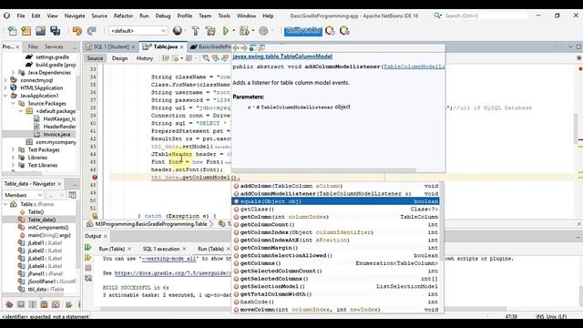 JTable: with MySQL database Change header background, Change font, color and background смотреть онлайн