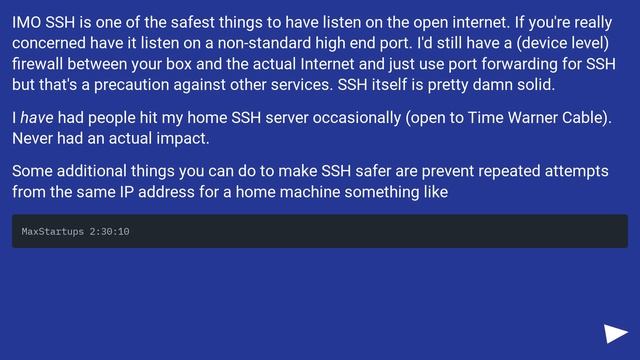 How risky it is to have a personal server with ssh opened to the Internet? смотреть онлайн