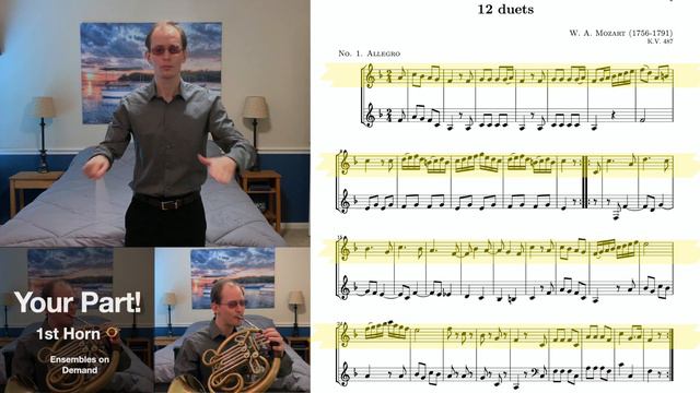 W.A. Mozart Horn Duet #1 K.V. 487: Ensembles on Demand смотреть онлайн