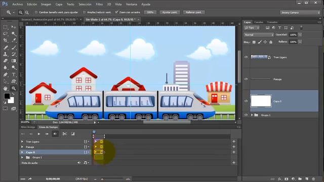 Анимированный поезд в Photoshop смотреть онлайн