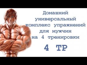 Домашний универсальный комплекс упражнений для мужчин на 4 тренировки (4 тр)