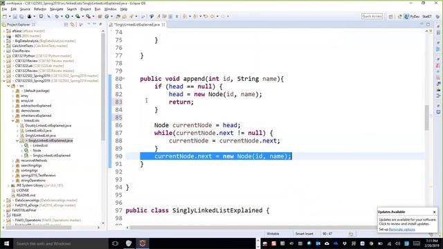CSE1322S03L13 Singly Linked List Operations Implementation Explained with a Java Program смотреть онлайн