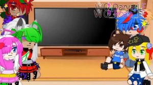 Rus/eng||GlamMike AU|| SB react to Afton Fam.