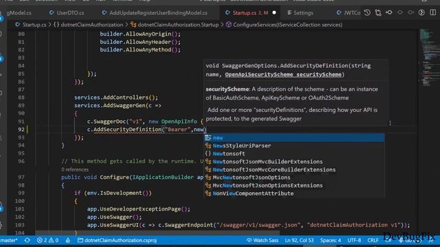 Add Swagger in ASP .NET Core 5 | Enable Token Bearer functionality in Swagger смотреть онлайн