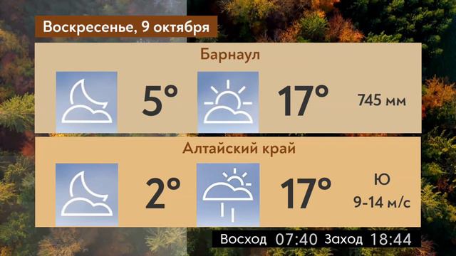 Погода на 8-10 октября в Алтайском крае смотреть онлайн