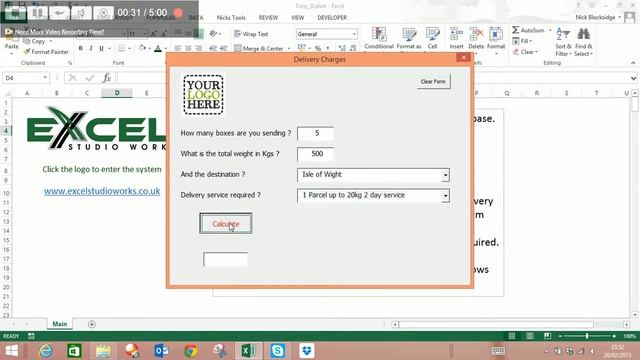 Delivery Costs Excel Form Demo смотреть онлайн