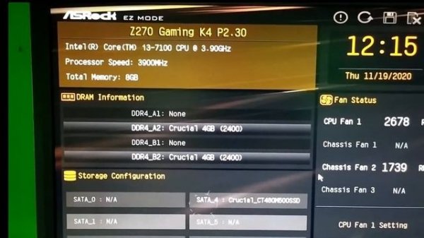 Test Processor Intel® Core™ i3 7100 @3.90 GHz