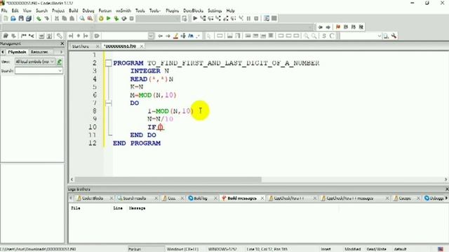 Write a fortran program to find first and last digit of a number and their sum смотреть онлайн