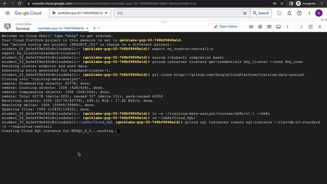 Using Cloud SQL with Google Kubernetes Engine || #qwiklabs || #coursera || [With Explanation?️] смотреть онлайн