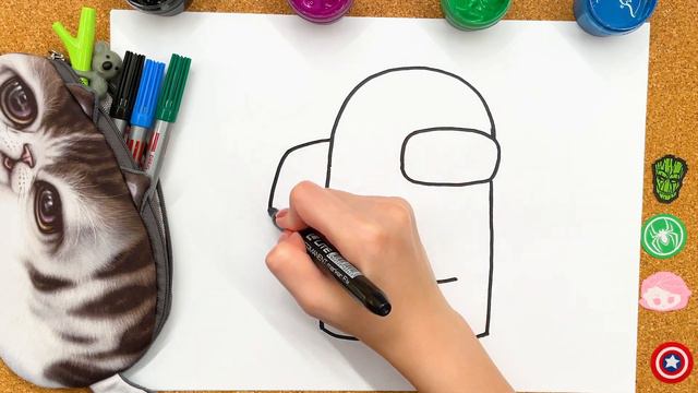 How to Draw AMONG US HULK Step by Step Tutorial for Kids смотреть онлайн