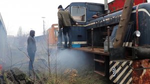 Стоял 5 лет. Запуск дизельного тепловоза 1959 года. Немецкий маневровый тепловоз.