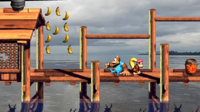 Donkey Kong Country 3, real environment: Tidal Trouble (SNES) + Stormy Seas (GBA) смотреть онлайн