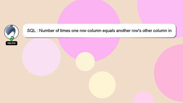 SQL : Number of times one row column equals another row's other column in SQL смотреть онлайн